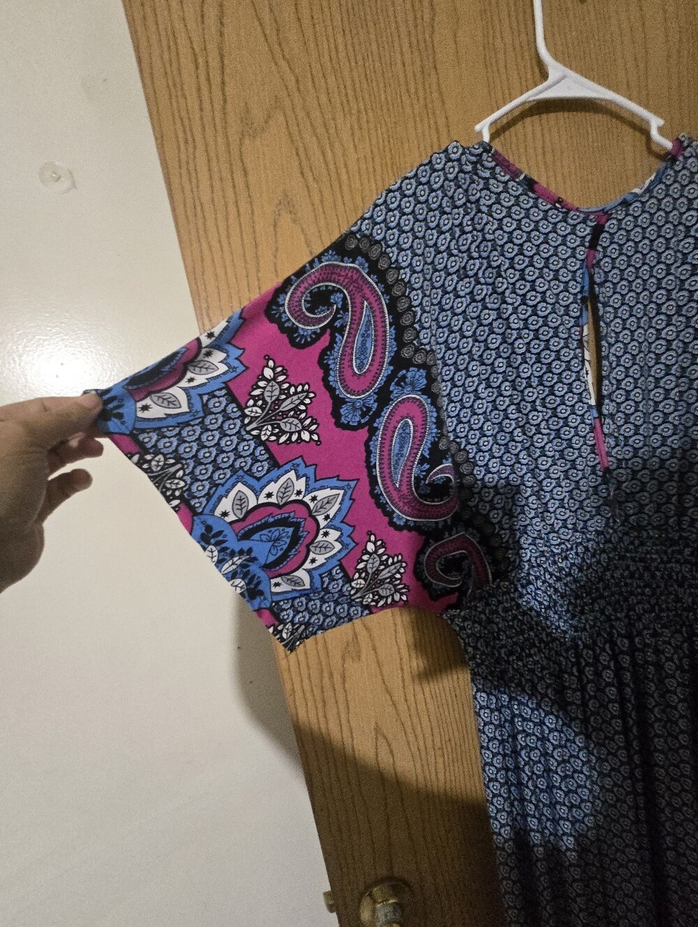 Plus Size Blue & Purple Printed Maxi Dress - Picture 5 of 5